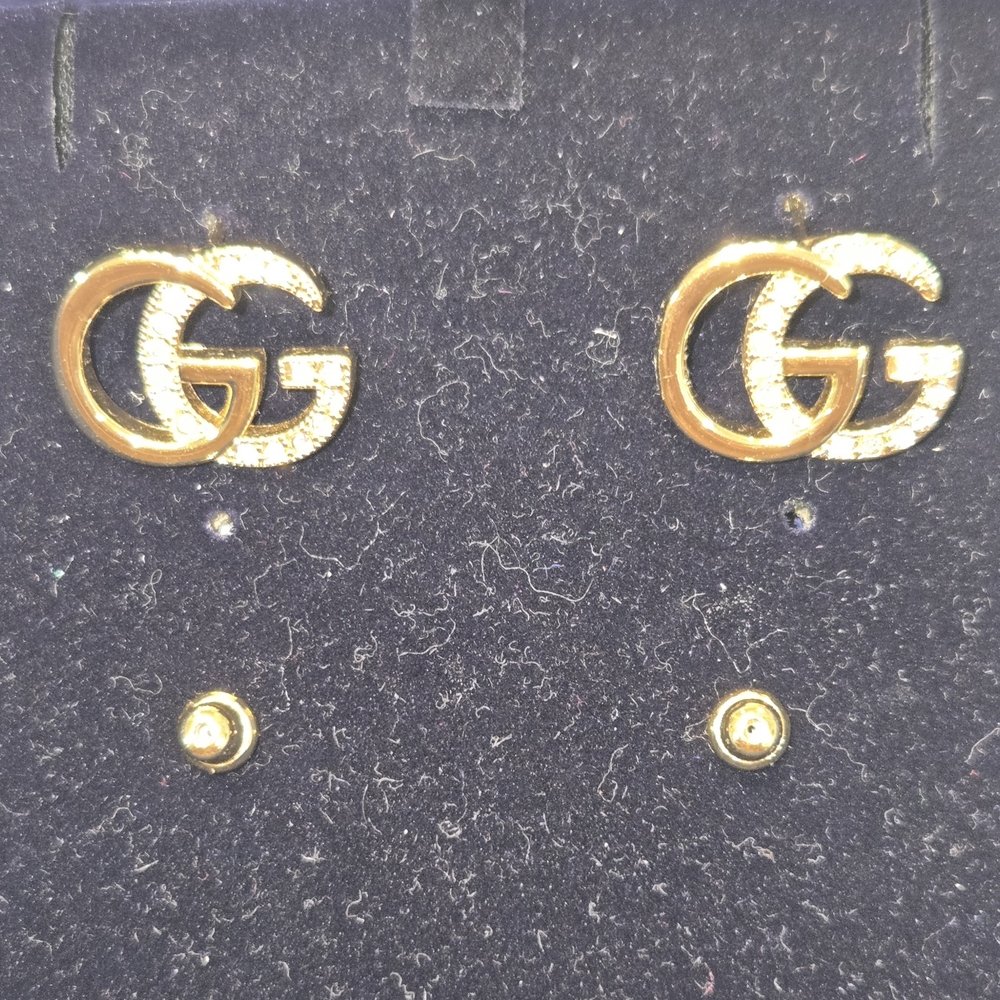 Gucci Gold & Rhinestone Earrings - Picture 5 of 12